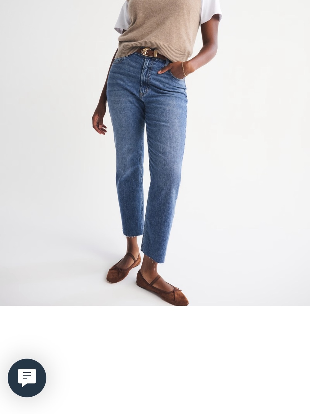 Abercrombie ultra High-Rise ankle Straight Jeans in Medium Blue